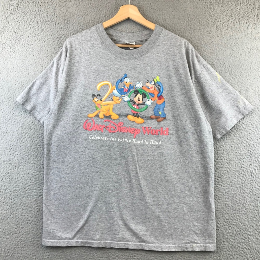 Vintage Walt Disney World Graphic T Shirt Men's Size L Donald Goofy Pluto L